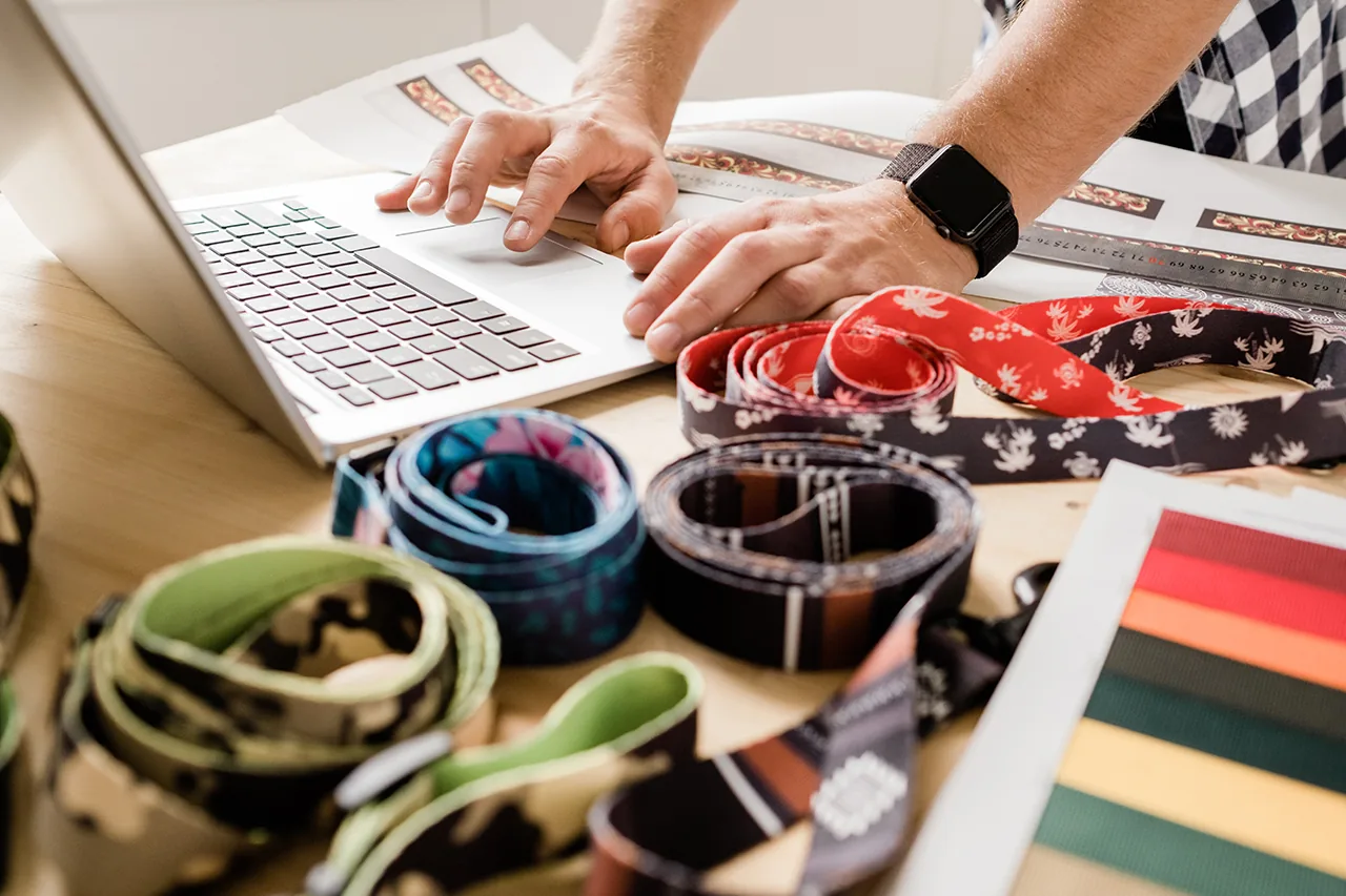 Designer working at laptop
